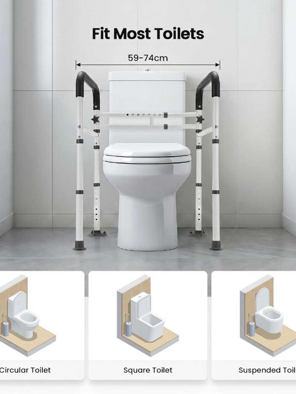 Toilet Frame Rails / Handles - Picture 4 of 5